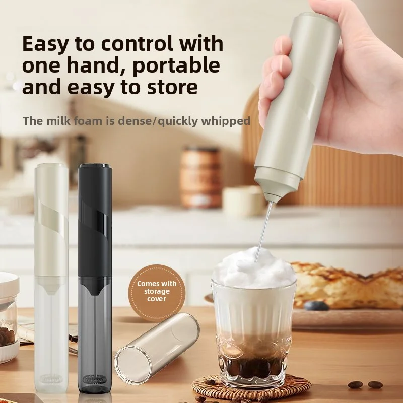 1 electric coffee frother, milk frother, AA size rechargeable electric kitchen mixer, egg beater, cream maker, blender 6