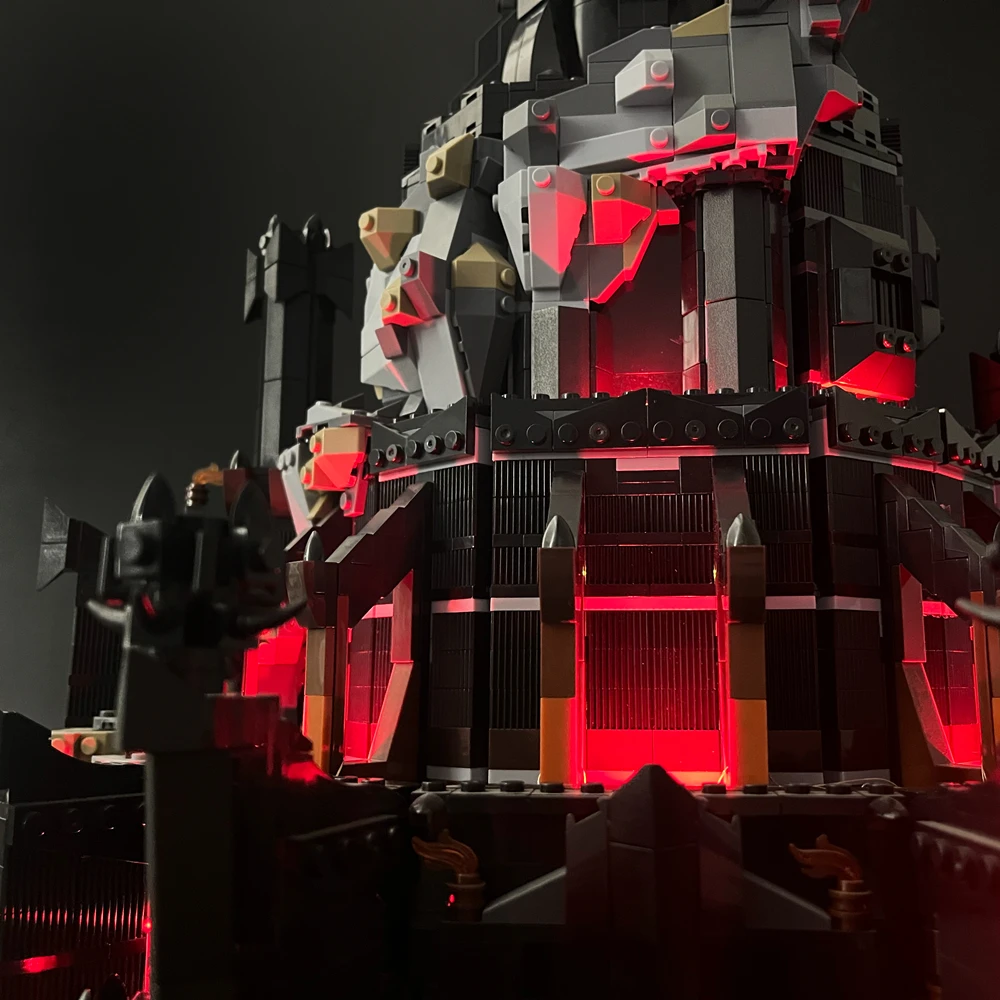 레고 10333 반지의 제왕용 BYB LED 조명 키트: Barad Dur Sauron 다크 타워 캐슬 리모콘(모델 제외)