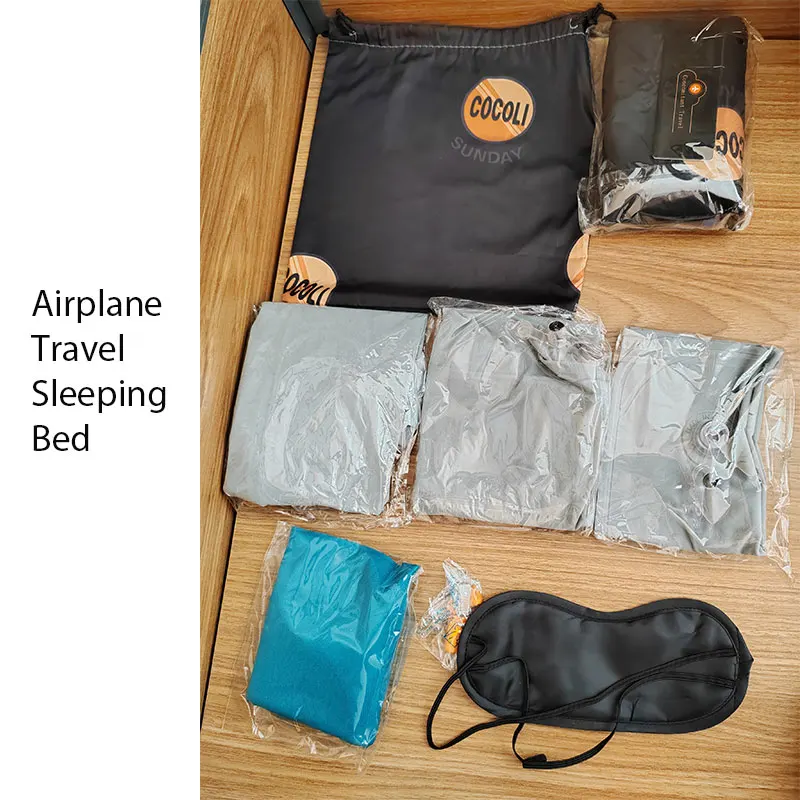 Long-distance Travel Sleeping Bed Airplane High Speed Rail For Baby Kids Adult With 3 Inflatable Pedal 1 U Shape Inflate Pillow