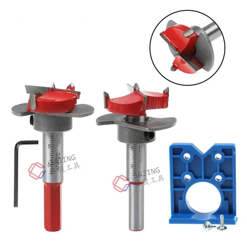 35mm Hinge Boring Bit Hole Jig Drill Guide Locator Set DIY Woodworking