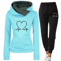 Woman Tracksuit Two Piece Set Winter Warm Hoodies+Pants Pullovers Sweatshirts Female Jogging Woman Clothing Sports Suit Outfits - Image 2