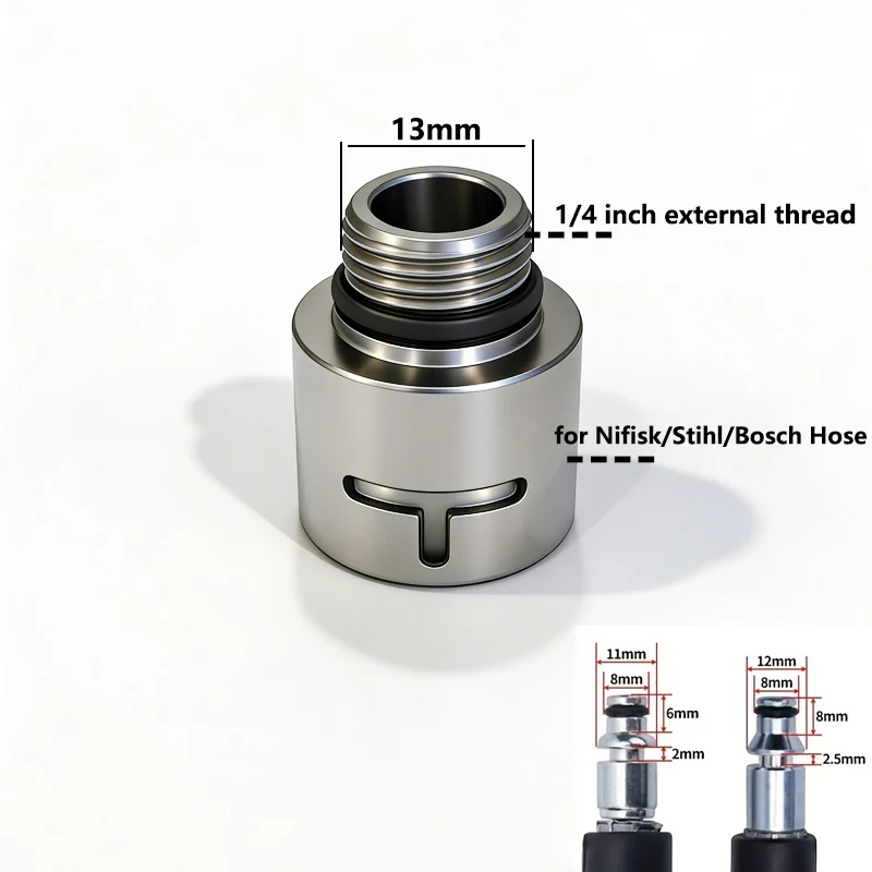 1/4-Zoll Hochdruckreiniger-Adapter mit Außengewinde zur Verbindung von Reinigungsdüsen für Kärcher K-Serie/Lavor/Bosch-Schlauch – Detail 2