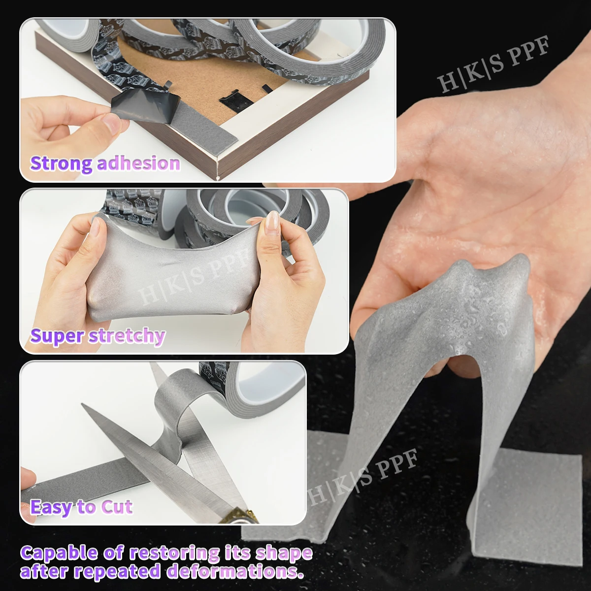 Extra-Long High-Strength Double-Sided Adhesive Tape - Durable, Scratch & Heat Resistant for Versatile Use in Home, Office, Car, and Industrial Applications