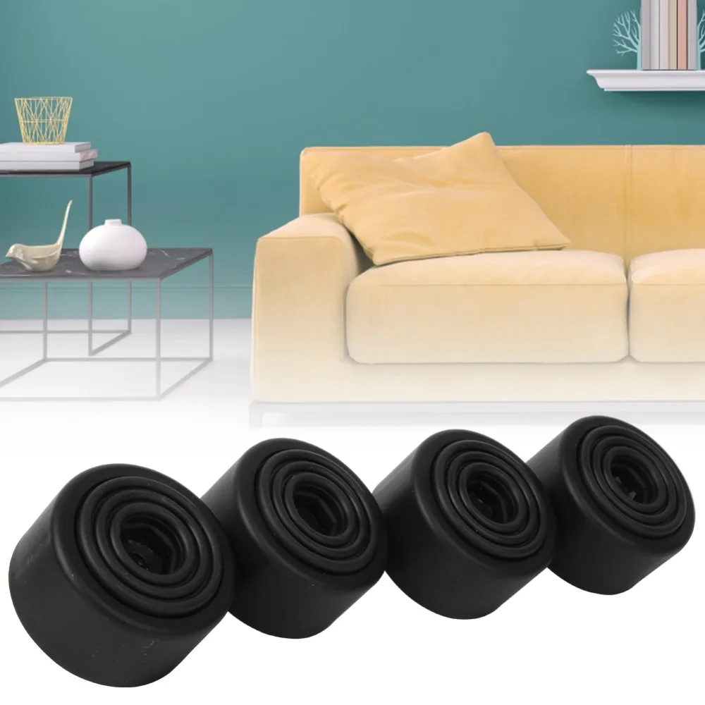 4Pcs 피트 패드 M8 나사 소파 다리 35mm 높이 60mm 너비 캐비닛 피트 PP 플라스틱 라운드 캐비닛 다리 소파 가구