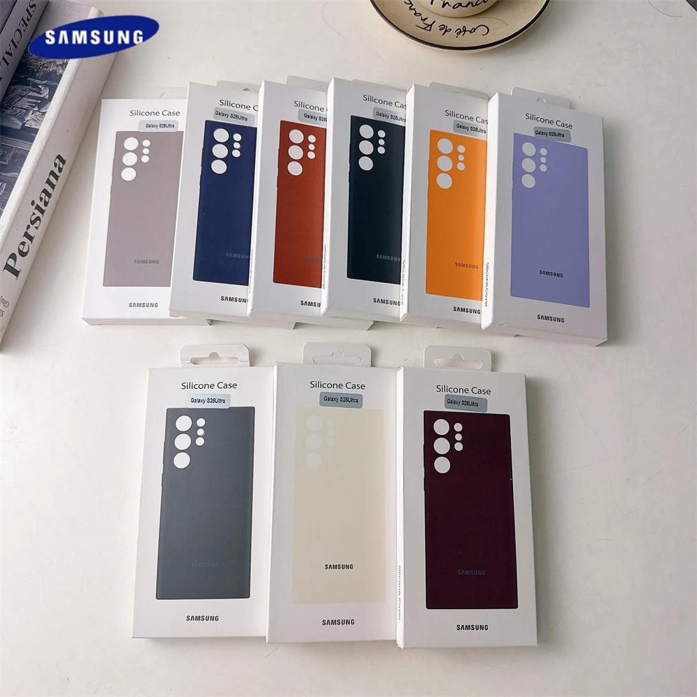 Original Samsung Galaxy S26 S25 S24 Ultra S23 S22 Plus S24 FE Flüssigsilikon Handyhülle Schutzhülle Stoßfeste Abdeckbox – Detail 1