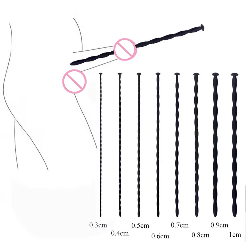 8 sizes safe soft silicone penis stimulator dilator uretral Rod catheter sex toys horse eye stick for male BDSM plug Urethral Dilator Silicone Urethral Dilator