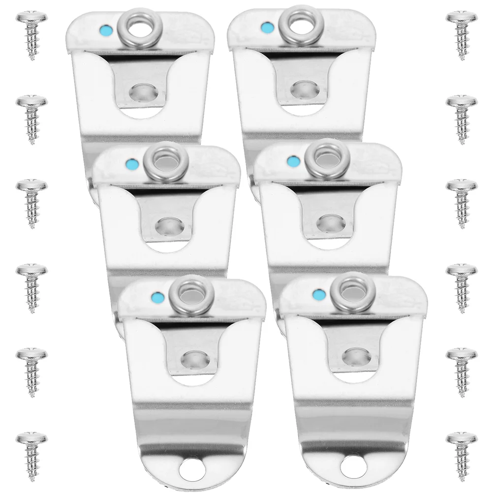 

6 Pcs Microphone Hook up Clip for Cb Radio Hand Mobile Hanging with Screws Stainless Steel Ham Radios Mount