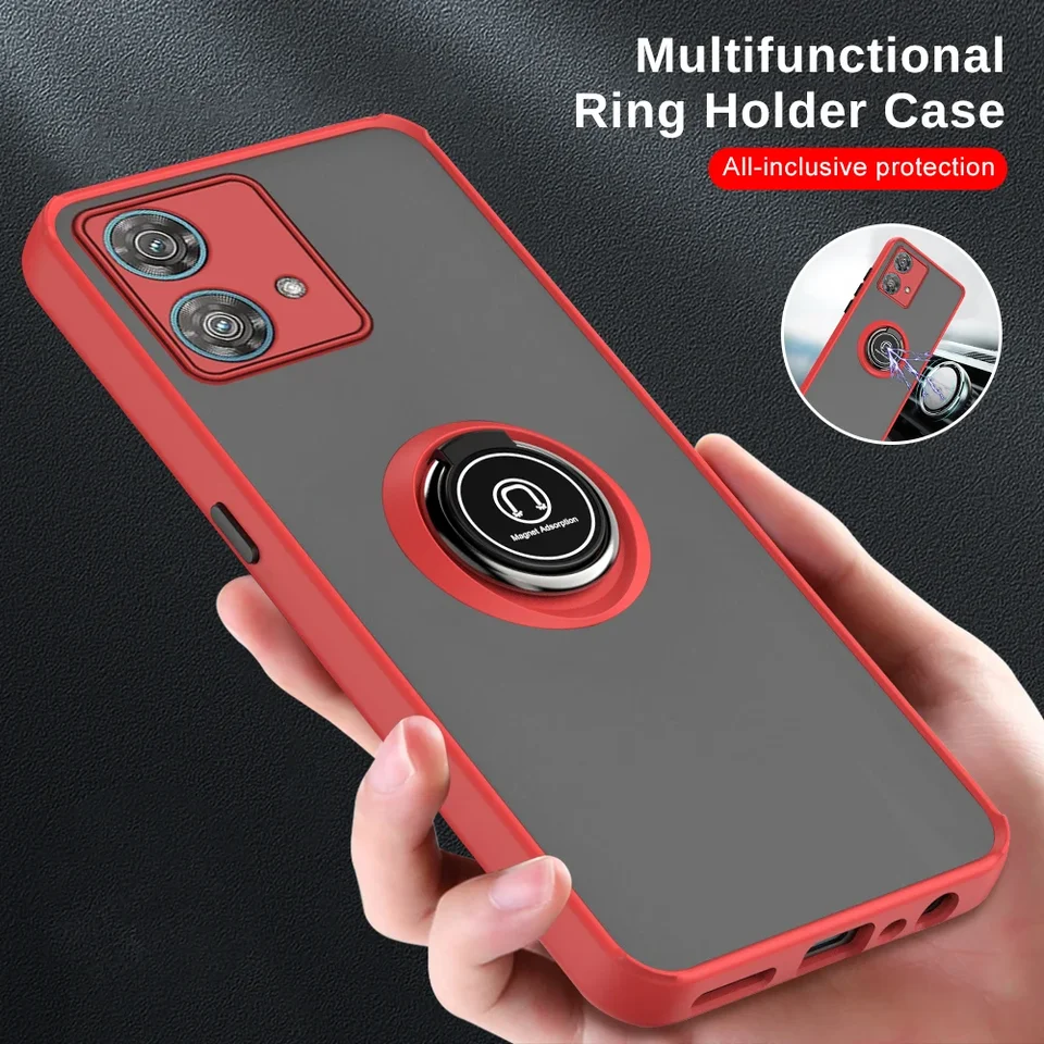 Yutwo Cover per Xiaomi Redmi Note 13 4G, Custodia per Redmi Note 13 4G Antiurto Scorrevole Protezione Fotocamera Custodia con 360°Rotante Anello Supporto TPU+PC Cover per Note 13 4G- Nero