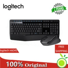 

Logitech MK345 Wireless Keyboard Mouse Combos For PC Laptop Optical Ergonomic Mice Full Size Keyboard Combos Splash-Proof Office