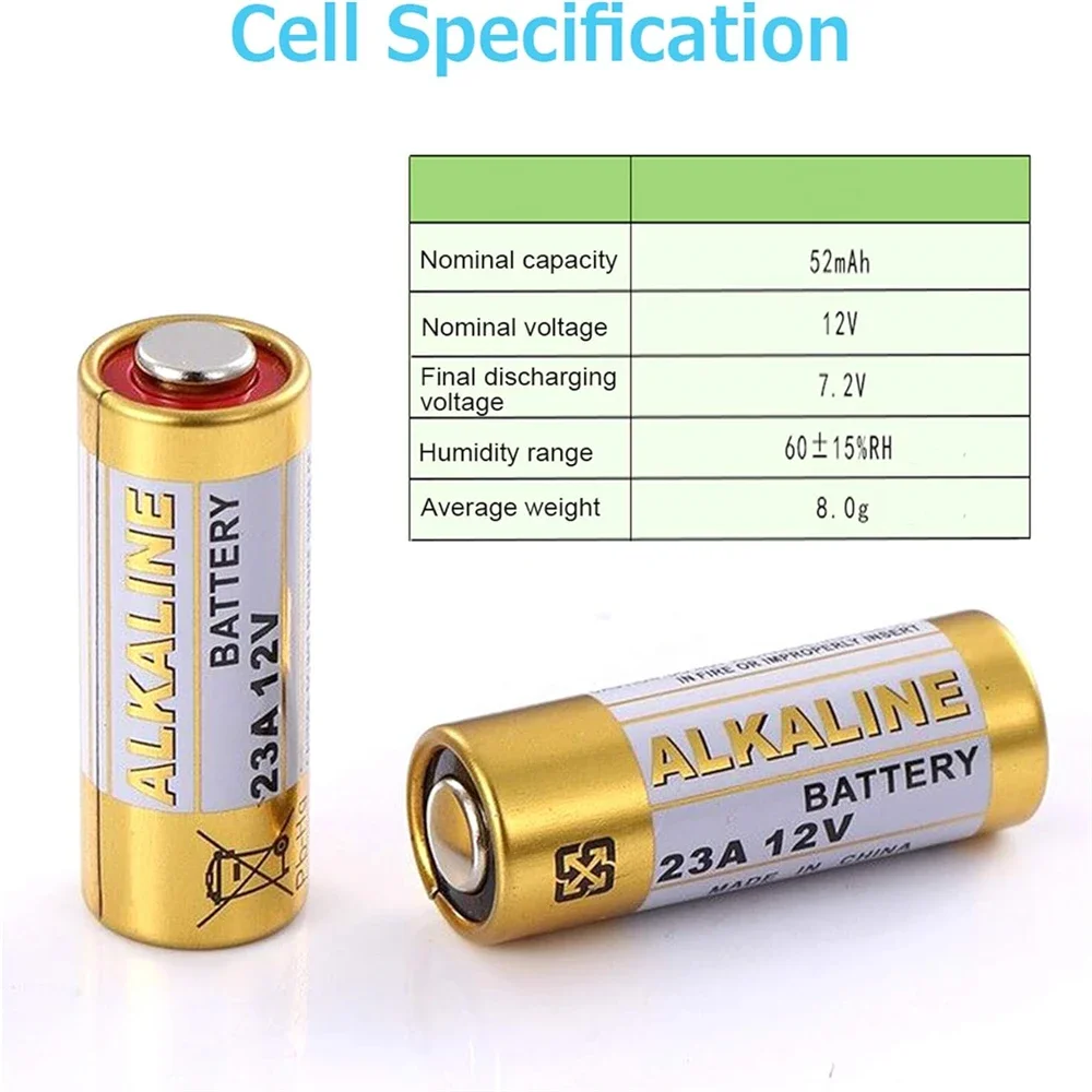 A23 23A 12V Alkaline Battery 5-100PCS A23 23A 12V Alkaline Battery 23GA A23S E23A EL12 MN21 V23GA GP23A MS21 LRV08 for Doorbell Remote Control Electric Toy