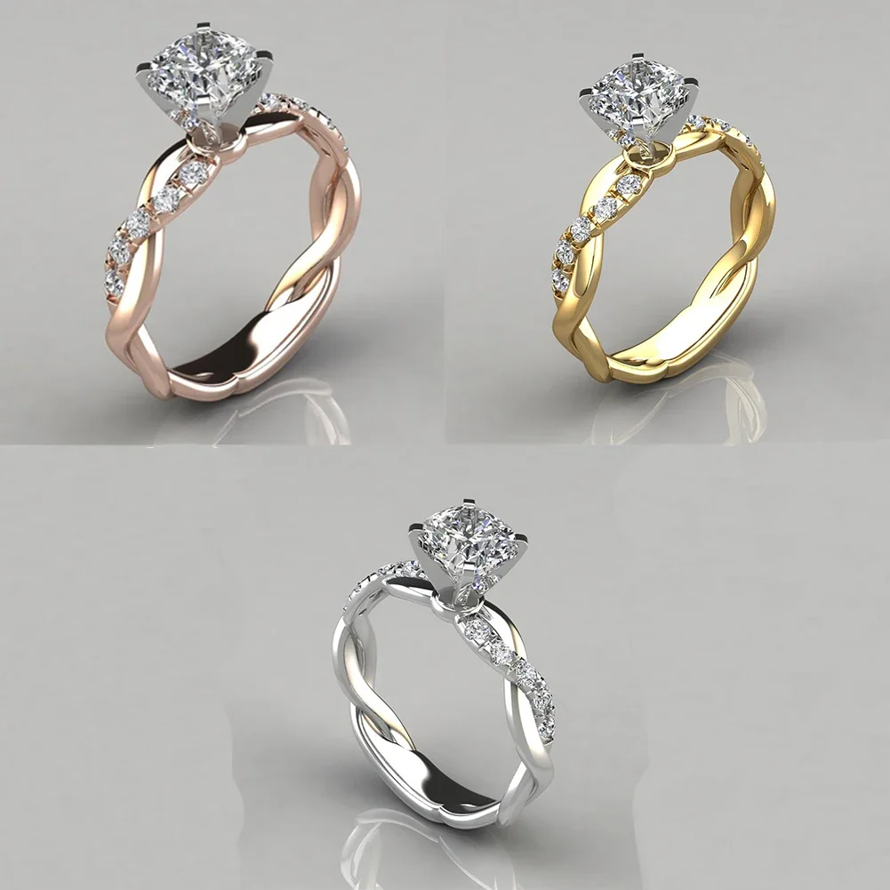 Wedding Rings Female Engagement Rings Zircon Crystal Stone Jewelry Accessories Wedding Gift