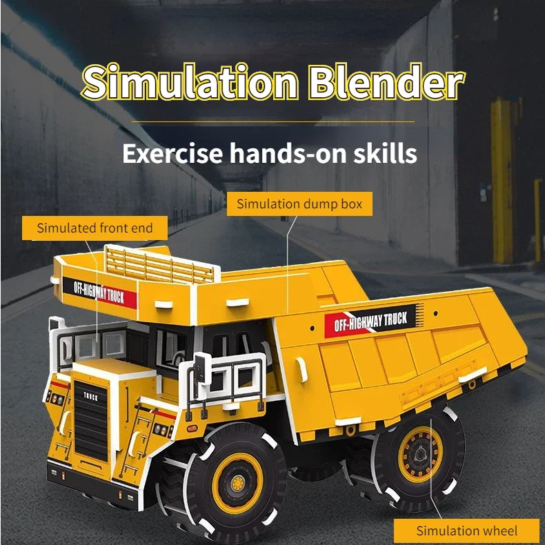 Construction Car 3D Three-dimensional Puzzle Children's Assembly Model Boy Educational Toys 3-5-8 Years Old Handmade DIY Jigsaw - 3