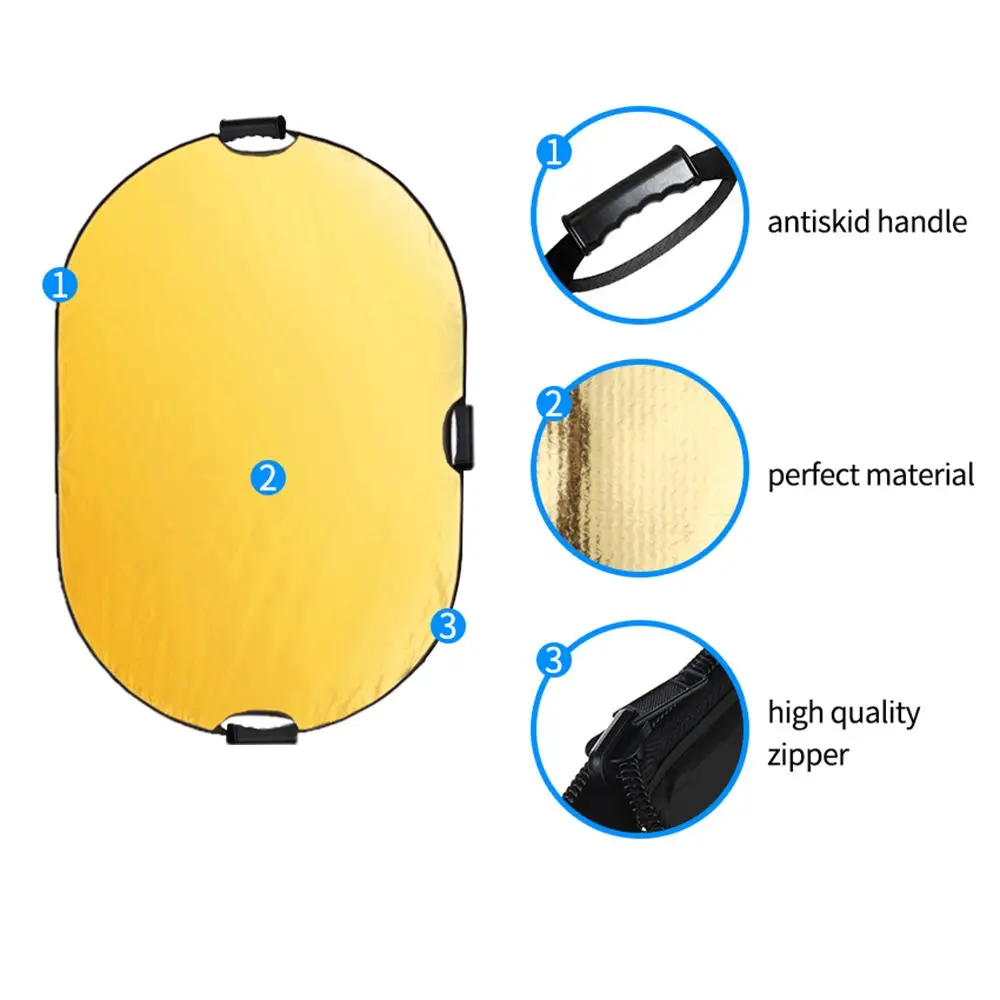 Multi-Disc 5 in 1 Oval Collapsible Reflector Photography Light Diffuser 100x150cm photography reflector