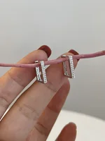 REETI 925 boucles d'oreilles en argent Sterling boucles d'oreilles géométriques en zircon pour les femmes cadeau boucles d'oreilles bijoux de mode cadeau 4