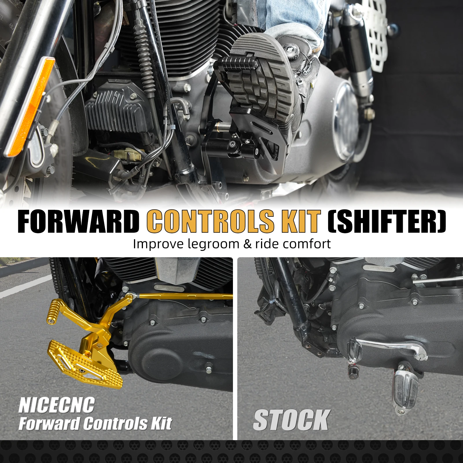 Für Harley Dyna Street Bob FXDB 2006-2017 Vorverlegte Fußsteuerung Einstellbares Bremspedal Schalthebel Low Rider FXDL Super Glide FXD – Detail 24
