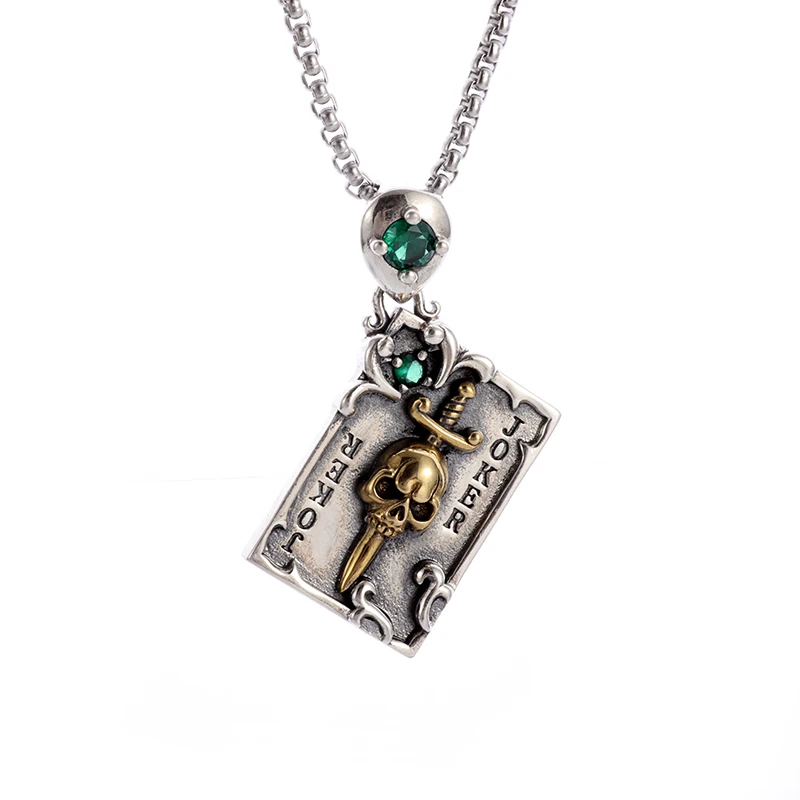 

Fashion Skull Sword Pendant Necklace Men Women Brother Evil Retro Special Rock Jewelry Trend Street Hip Hop Jewelry