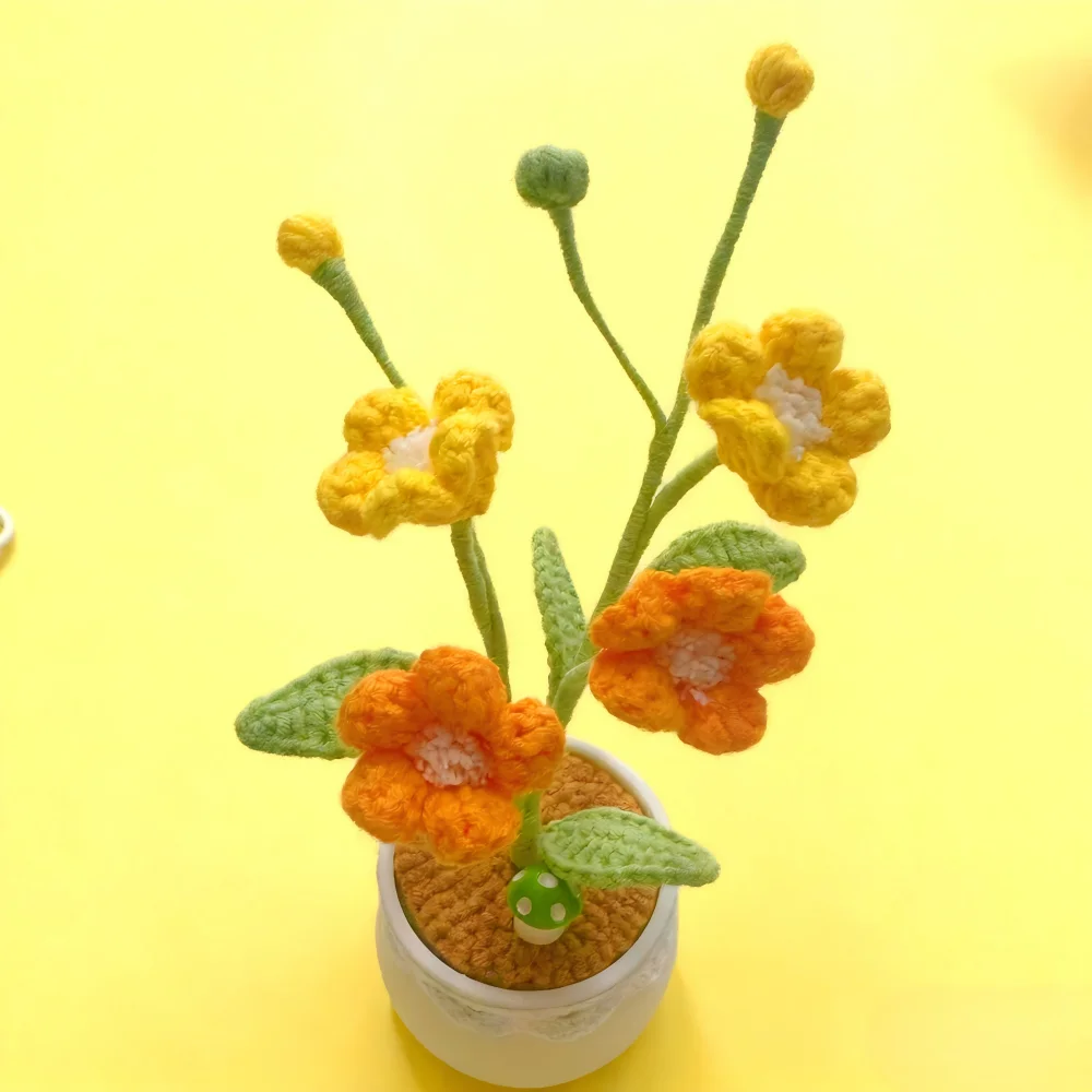 수제 훅 옥살리스 잔디꽃, 도자기 모조 꽃, 홈 데코레이션, 웨딩 데코레이션