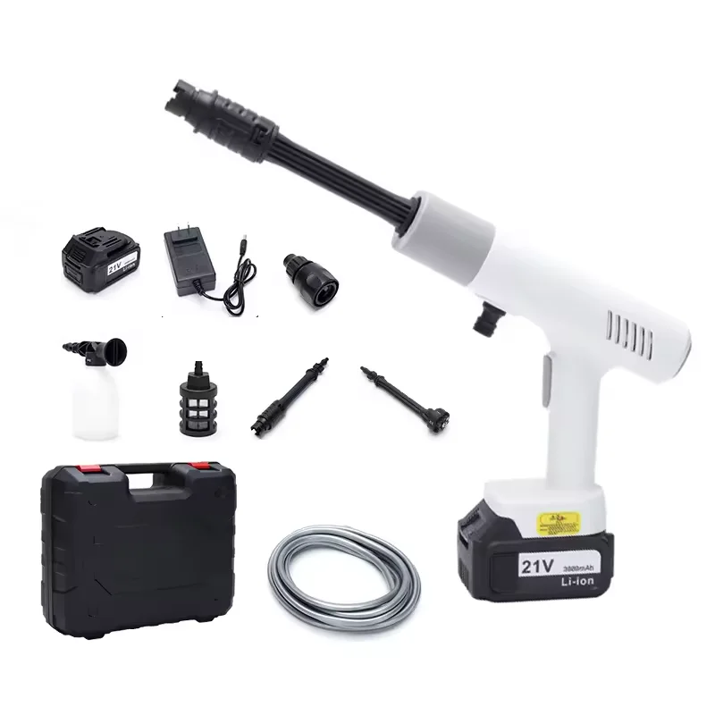 Nexest Lithium Battery 21V 24V 48V Wireless Portable High Pressure Handheld Car Care Cleaning Washer Cordless Water Car Wash Gun