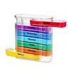 Portable English Plastic Pill Box Organizer, Travel Pill Organizer, Everyday Portable Pill Box, Daily Pill Box with Vitamins, 1
