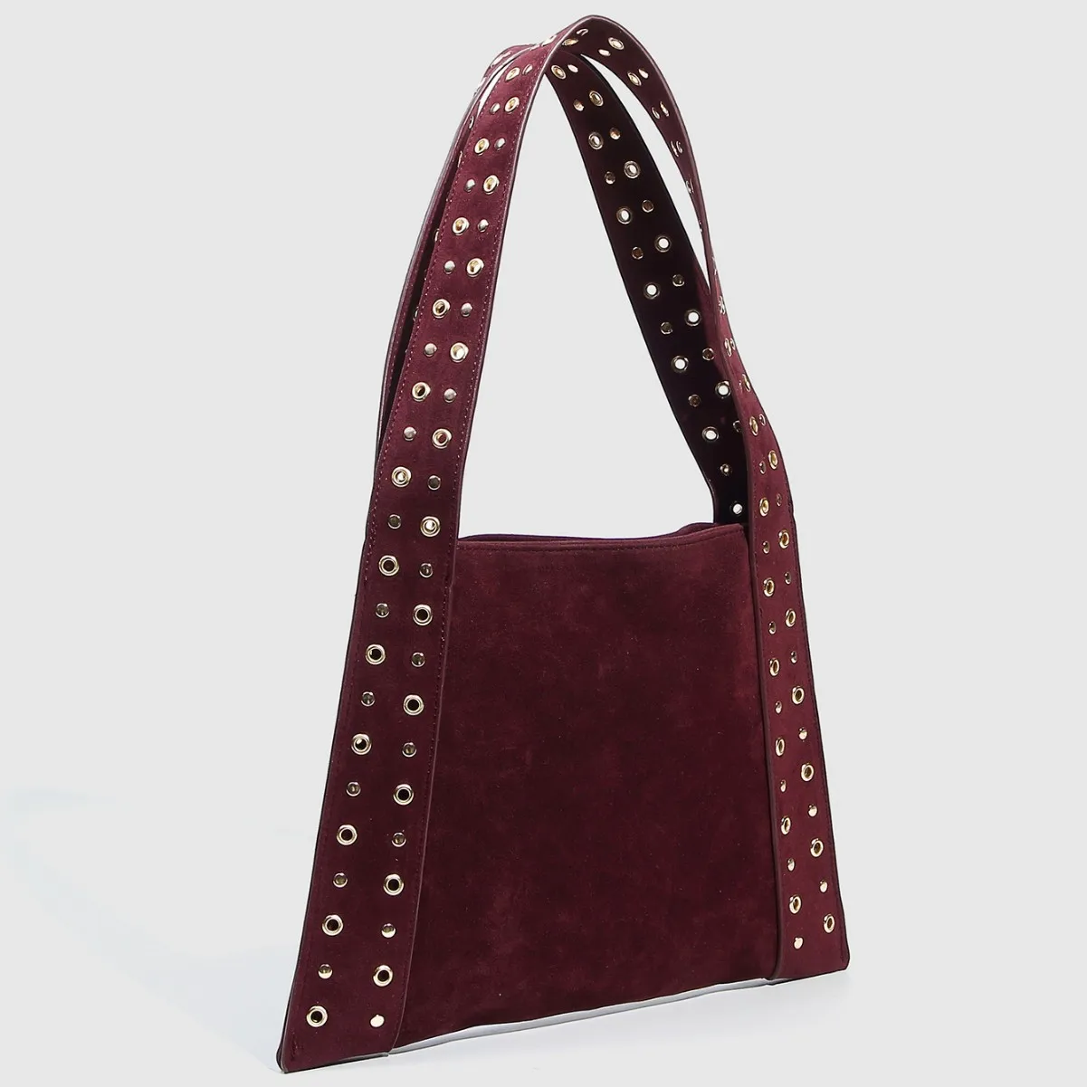 Luxury Designer Suede Shoulder Bags Vintage Commuter Rivet Tote Bags Crescent Underarm Bag Solid Color Trendy Armpit Bag