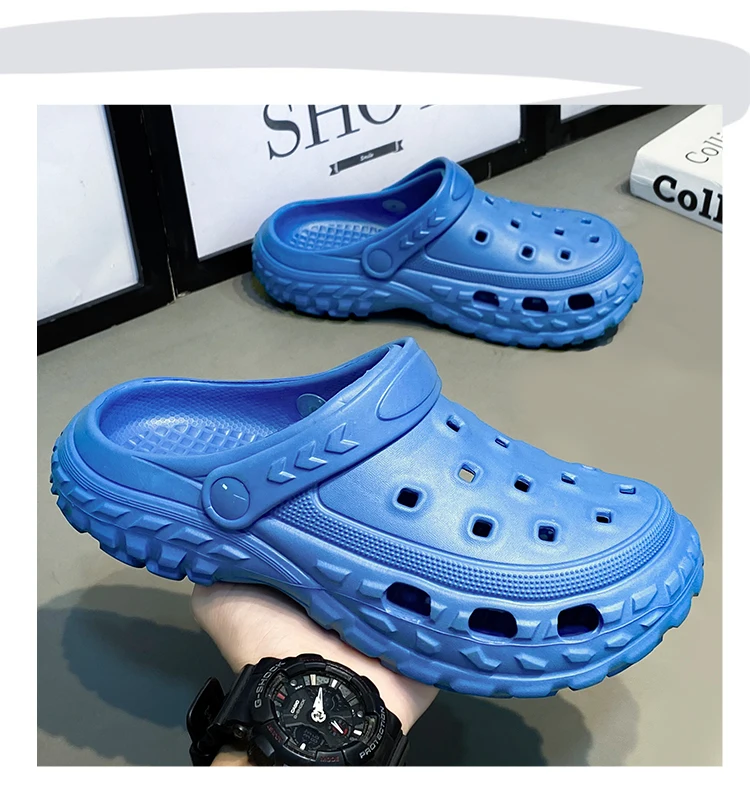 Baotou – pantoufles de printemps pour hommes et femmes, pantoufles d'extérieur, de plage, de jardin, populaires, antidérapantes, chaussures à trou inférieur_voghion.com