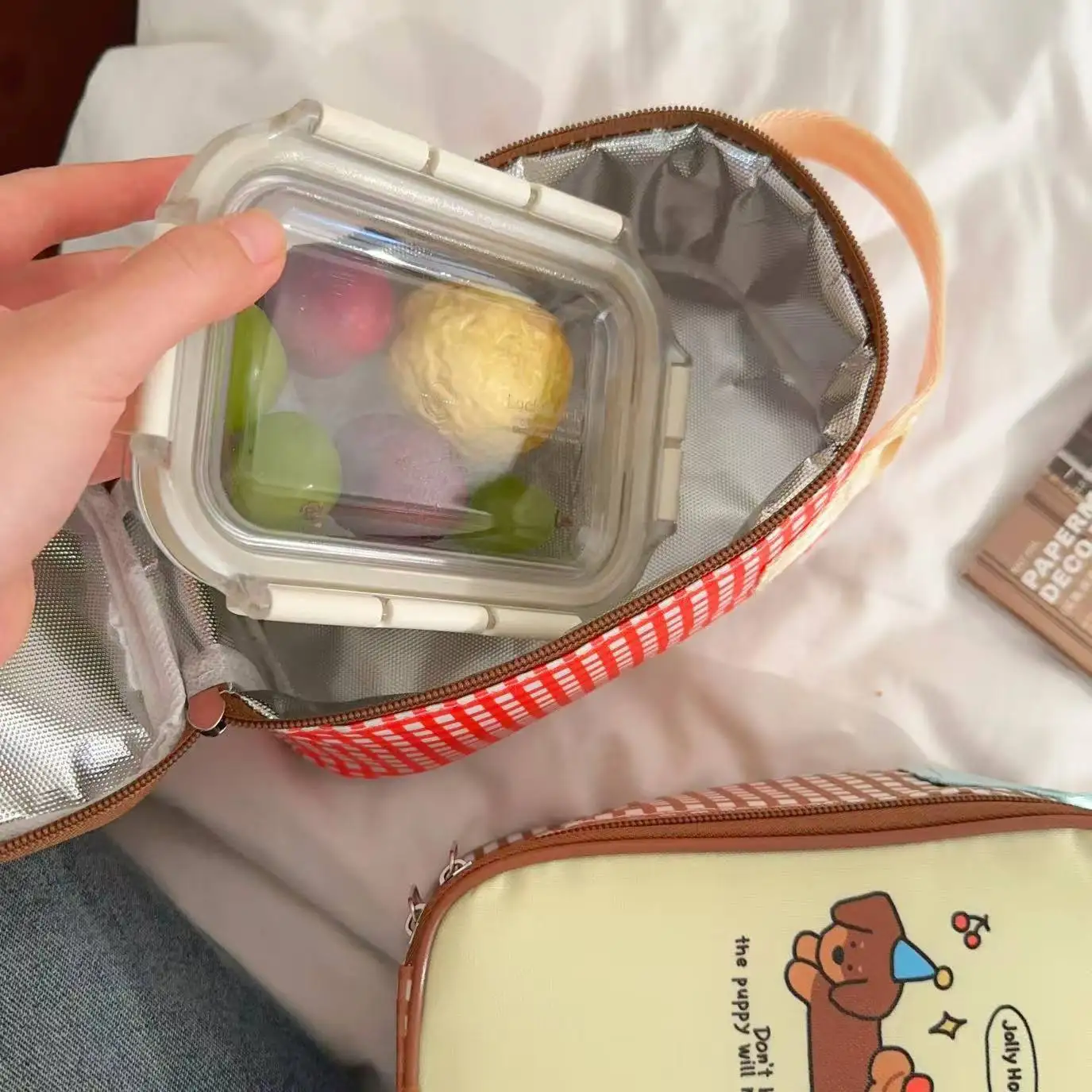 Tragbare Lunchbox-Tasche mit Dicker Aluminiumfolie, Winter-Isoliertasche für Studenten und Berufstätige, Isolierte Frühstückstasche, Allzweck-Tragetasche – Detail 4