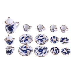 Miniature Dollhouse Ceramic Tea Set - 12 - Piece Decorative Accessory Collection (B6)