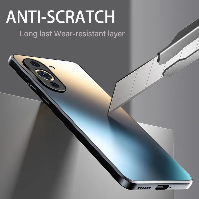 Luxury Reflective Silicone Matte Glass Case with Frosted Camera Lens Protection