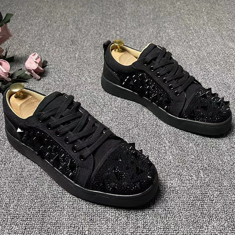 

Мужские повседневные туфли с заклепками, обувь из натуральной кожи, обувь на плоской подошве в стиле панк-рок, классические кроссовки на платформе, дышащая индивидуальная обувь