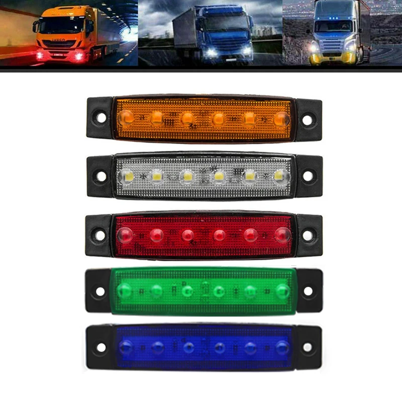 1/2/4/5/6x Truck Side Width Light Lorry Trailer Marker Lights Night
