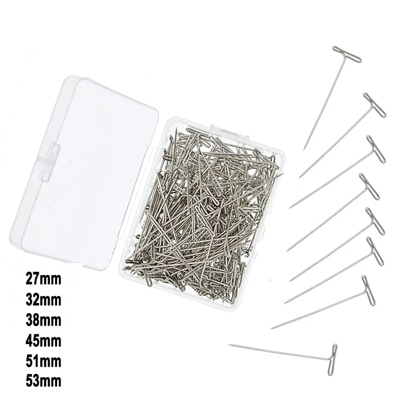 100Pcs Stainless Steel T-pins 38mm Fabric Marking T Pins for DIY Crafting  Knitting Tool Sewing Quilting Pins with Plastic Box - AliExpress