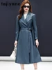 Tajiyane Natural Genuine Leather Jacket Women Slim Fit Autumn Sheepskin Coats Mid-length Trench Coat for Woman Clothes 2024 Belt