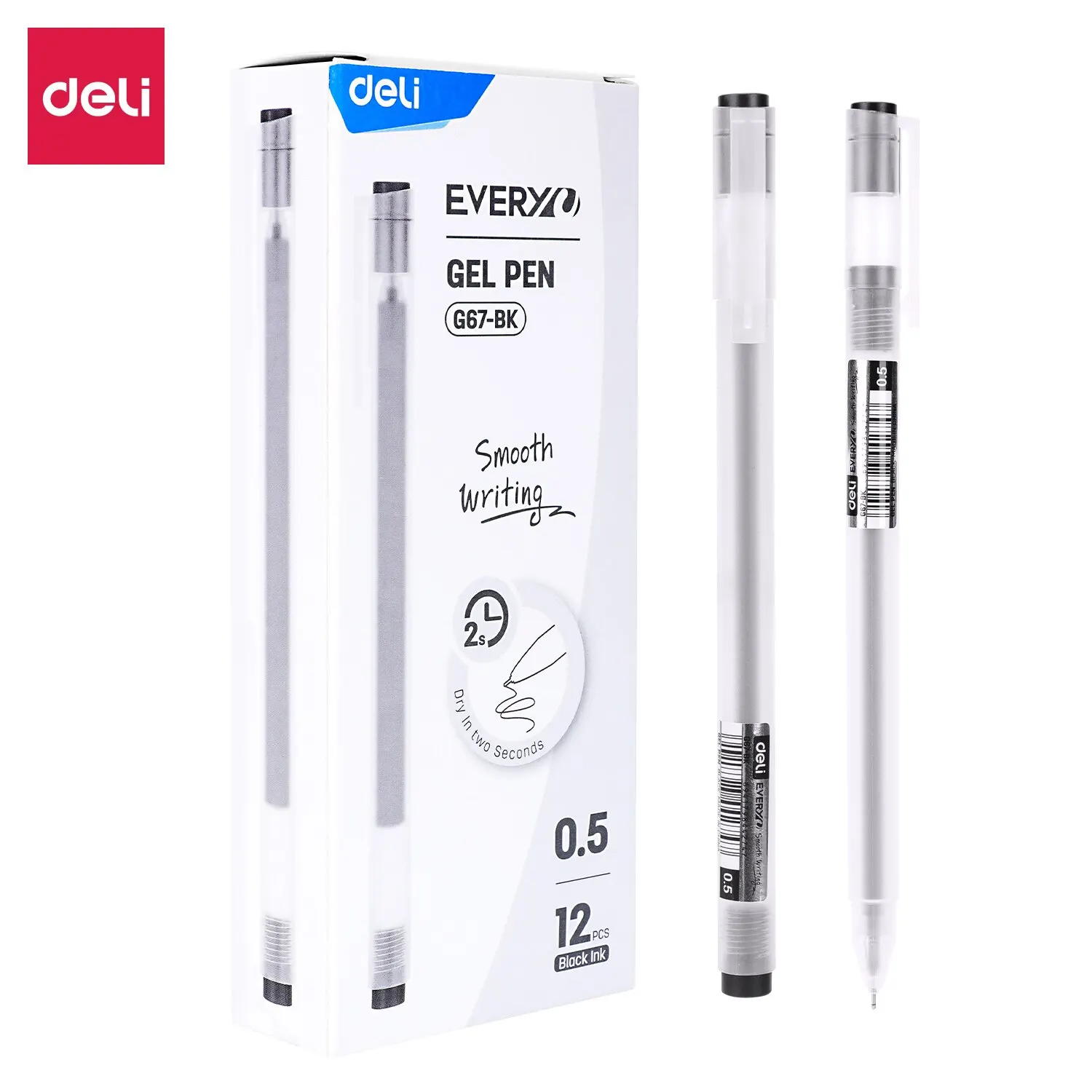 Gel Pens Deli 12pcs 0.5mm Gel Pen 3 Colors Large Capacity Ballpoint Pen Kawaii Neutral Office School Writing Supplies