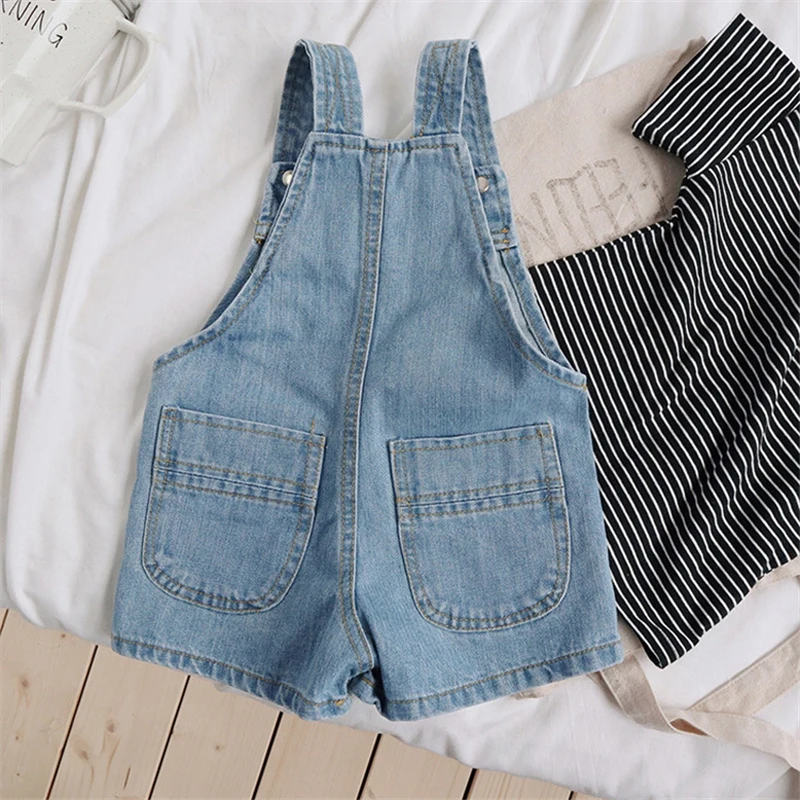 Kids Outfits Summer Kids Boys Girls Cowboy Braces Rompers Infant Baby Denim Bib Shorts Casual Suspender Jeans Shorts Pants