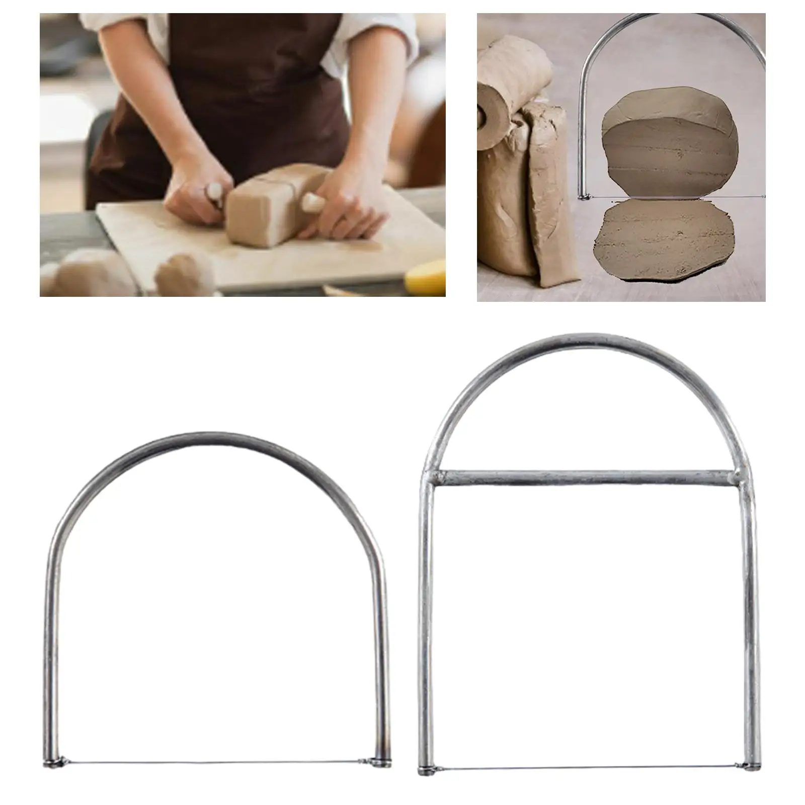 Clay Cutters Wire Steel with Handles Pottery Tools Cut Off Tools Stainless Steel for Handcrafts Ceramic Pottery Hobby Carving