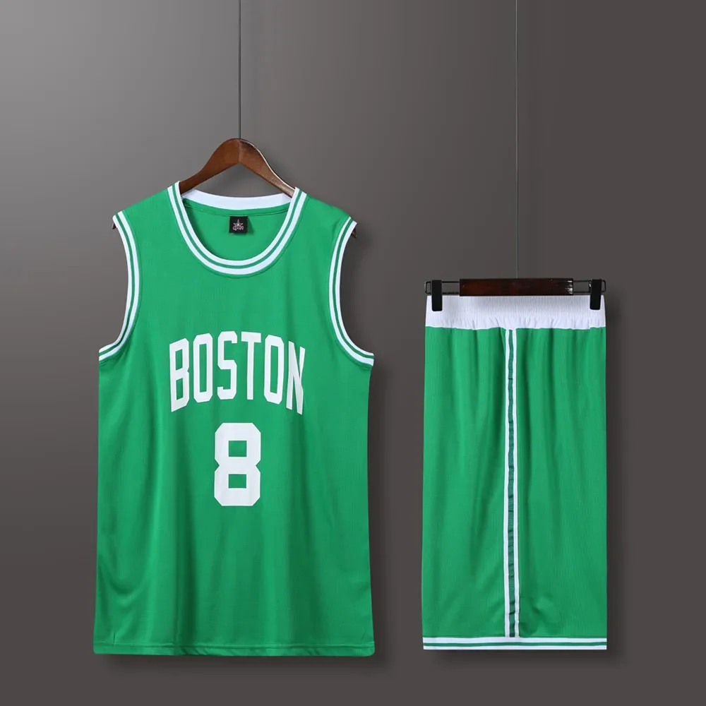 NEW 24 Adult Men's Celtics No. 8 Basketball Jersey Team Uniform Set Junior Competition Team Short-Sleeved Uniform Train