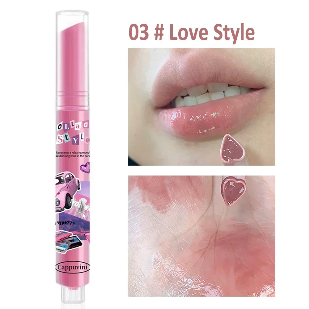 thumbnail image 1 of Transparent Lip Glaze Flower Honey Jelly Lipstick Pen Waterproof Non-stick Cup Heart-shaped Lip Gloss Korea Women Lips Makeup, 1 of 5
