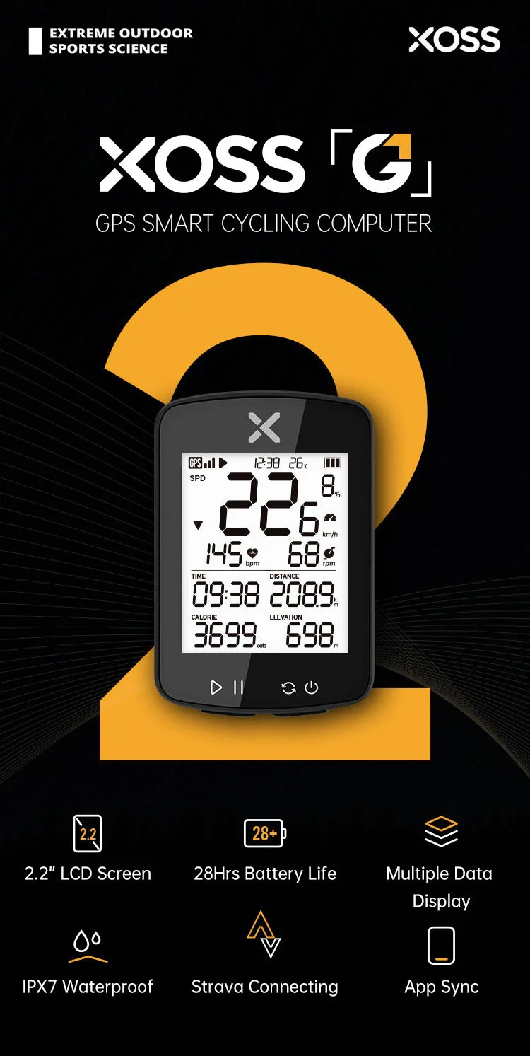 Imagem do computador de ciclismo XOSS G2 1