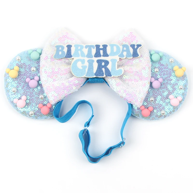 2026 Neue elastische Haarbänder mit Mausohren, modische Pailletten, 5" Schleife, verstellbares Haarband für Neugeborene, Baby-Festival-Party, DIY-Haaraccessoires – Detail 10