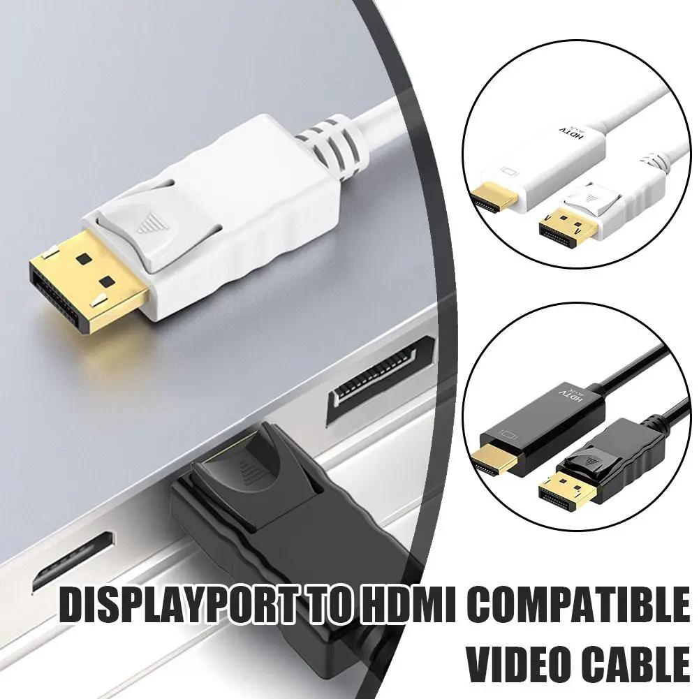 노트북 프로젝터용 비디오 케이블 디스플레이 포트, HDMI 호환, 4K 비디오 오디오 변환기 어댑터, S9X5