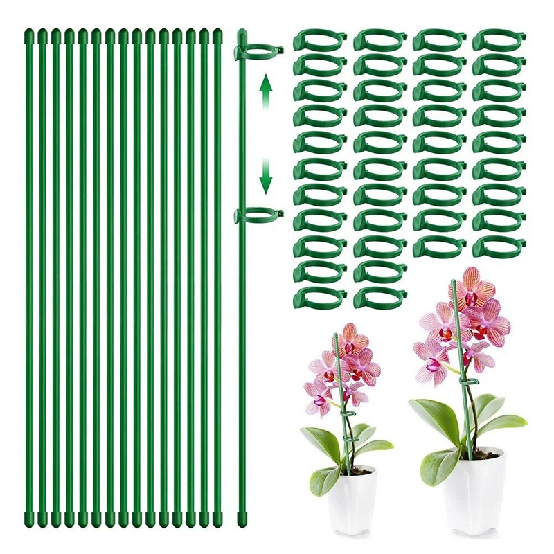 

10set 30cm Plastic Plant Supports Stakes Flower Stand Sticks Reusable Garden Fixing Tool For Indoor Vegetable Holder Bracket