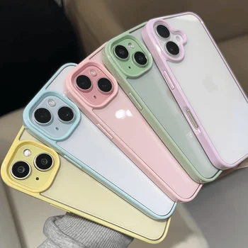 Luxury Clear Candy Color Phone Case For iPhone 17 16 15 14 13 12 11 Pro Max Plus 16E Shockproof Bumper Protective Cases Cover 1