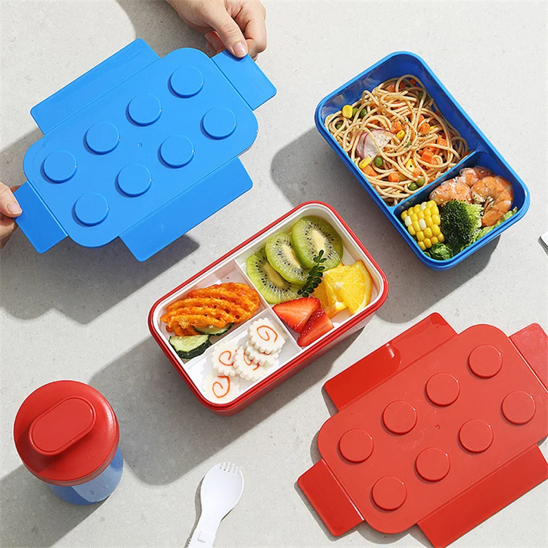 Creative Sealed Lunch Box Color Building Blocks Bento Box For Children's Student Portable Outdoor Picnic Fruit Salad Box 3