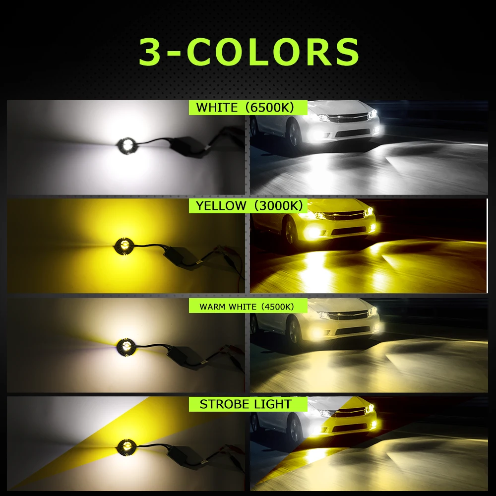 HL 미니 H11 LED 자동차 헤드라이트 전구 12000LM 3000K/45000K/6000K H3 9005 HB3 헤드램프 개조 키트 다크스팟 없음 오프로드용