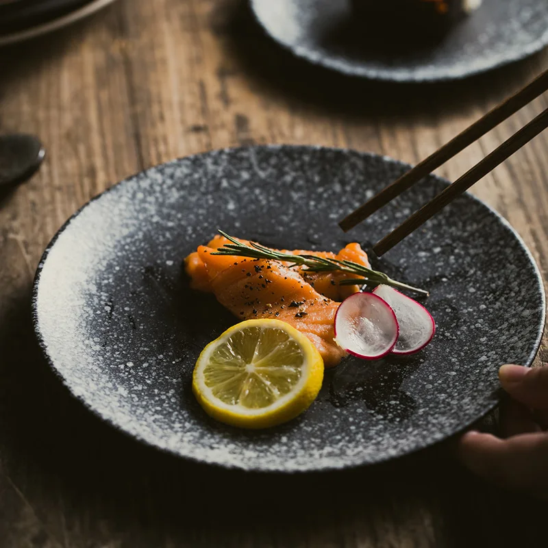 Starry Sky Series Ceramic Tableware, Shallow Plate, Dishes, Snacks Plates，Restaurant Bone Plate, Kitchen Supplies