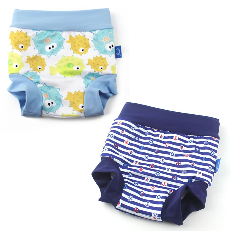 Infant Children Training Diapers Pants Nappies Newborn High Waist Swimming Trunks Baby Boys Girls Cartoon Printed Cloth Diaper