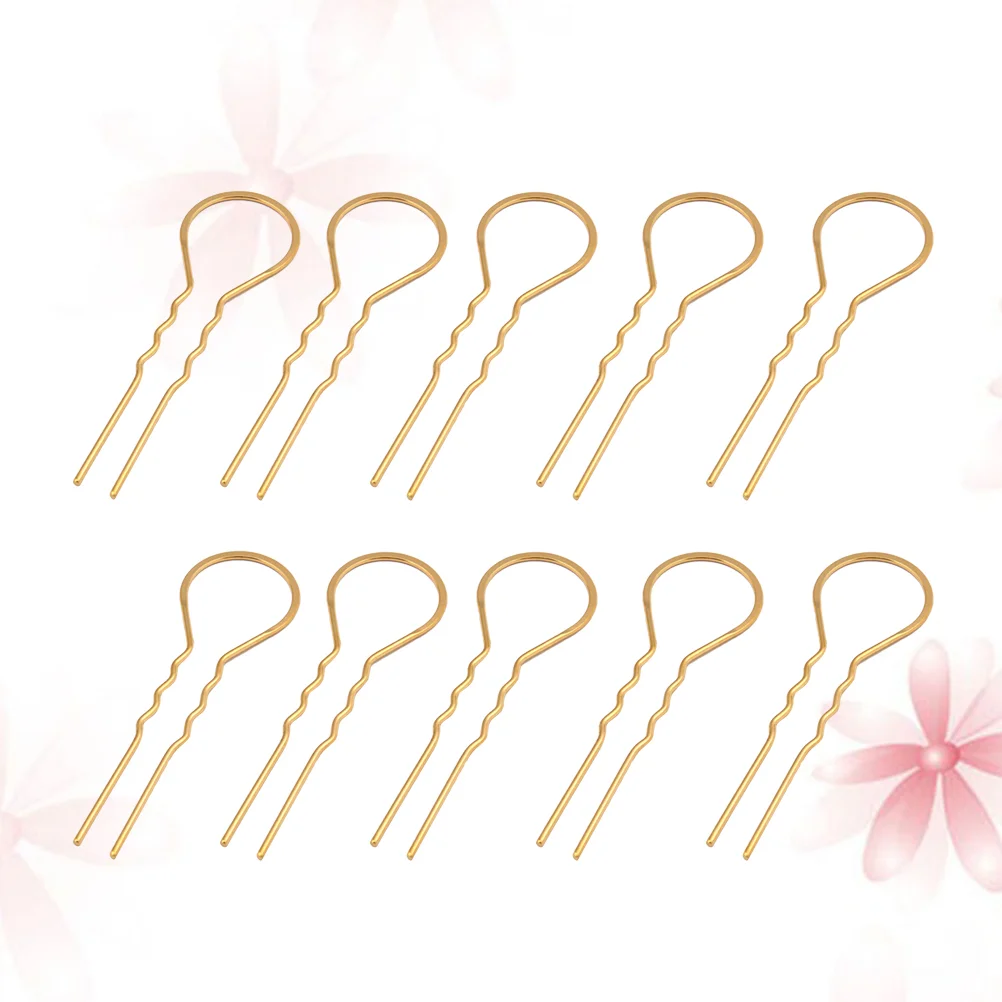 

10 Pcs U Shaped Hair Stick Pins Women Hairpins Metal Clips Barrettes French Big Head