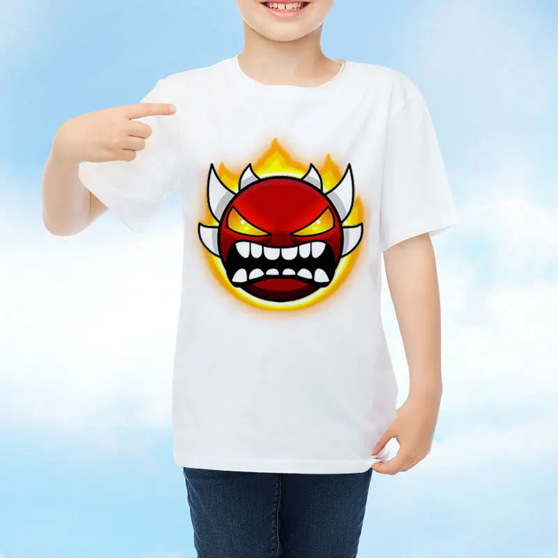 3D Print Angry Geometry Dash T Shirts Kids Cartoon Anime Tshirts Child Toddler Boys Girls Oversized Tee Tops Streetwear Teenager star wars t shirt