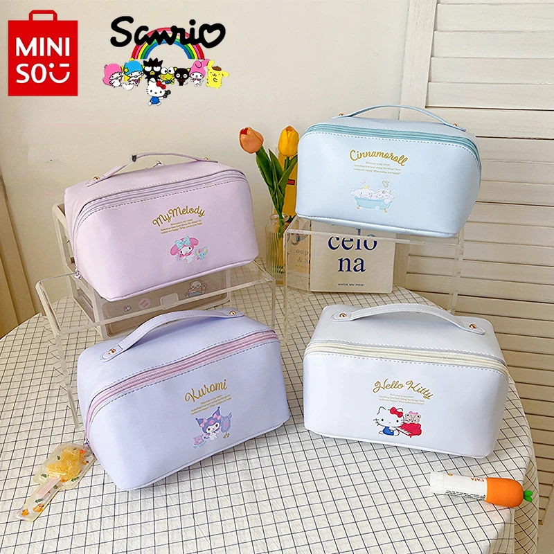 Miniso Sanrio New Women's Makeup Bag Fashionable and High Quality Travel Wash Bag Large Capacity Multi Functional Storage Bag