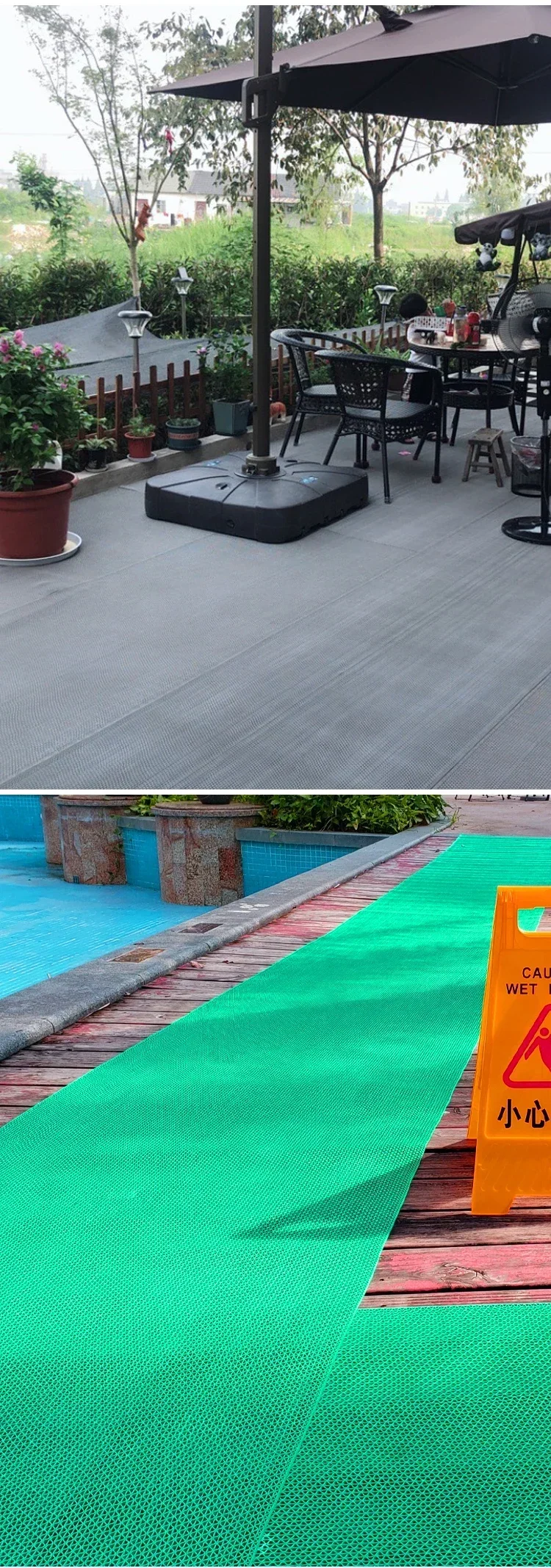 Ausgehöhlte PVC-Fußmatten, volllegend, für Schwimmbad, Badezimmer, Kunststoff, Badezimmer, Küche, wasserdichte Matten, rutschfeste Fußmatten – Detail 5